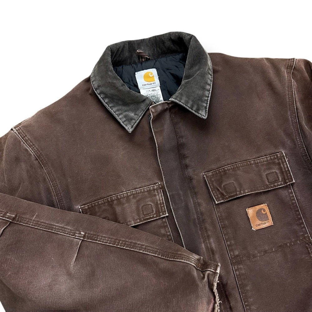 Carhartt C26 DKB Jacket Mens Large Brown Duck Canvas Arctic Quilt Lined Workwear - Picture 8 of 16